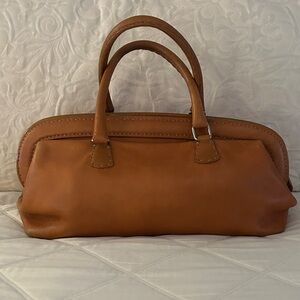 Vintage Fendi Selleria doctors bag in cognac pebble leather